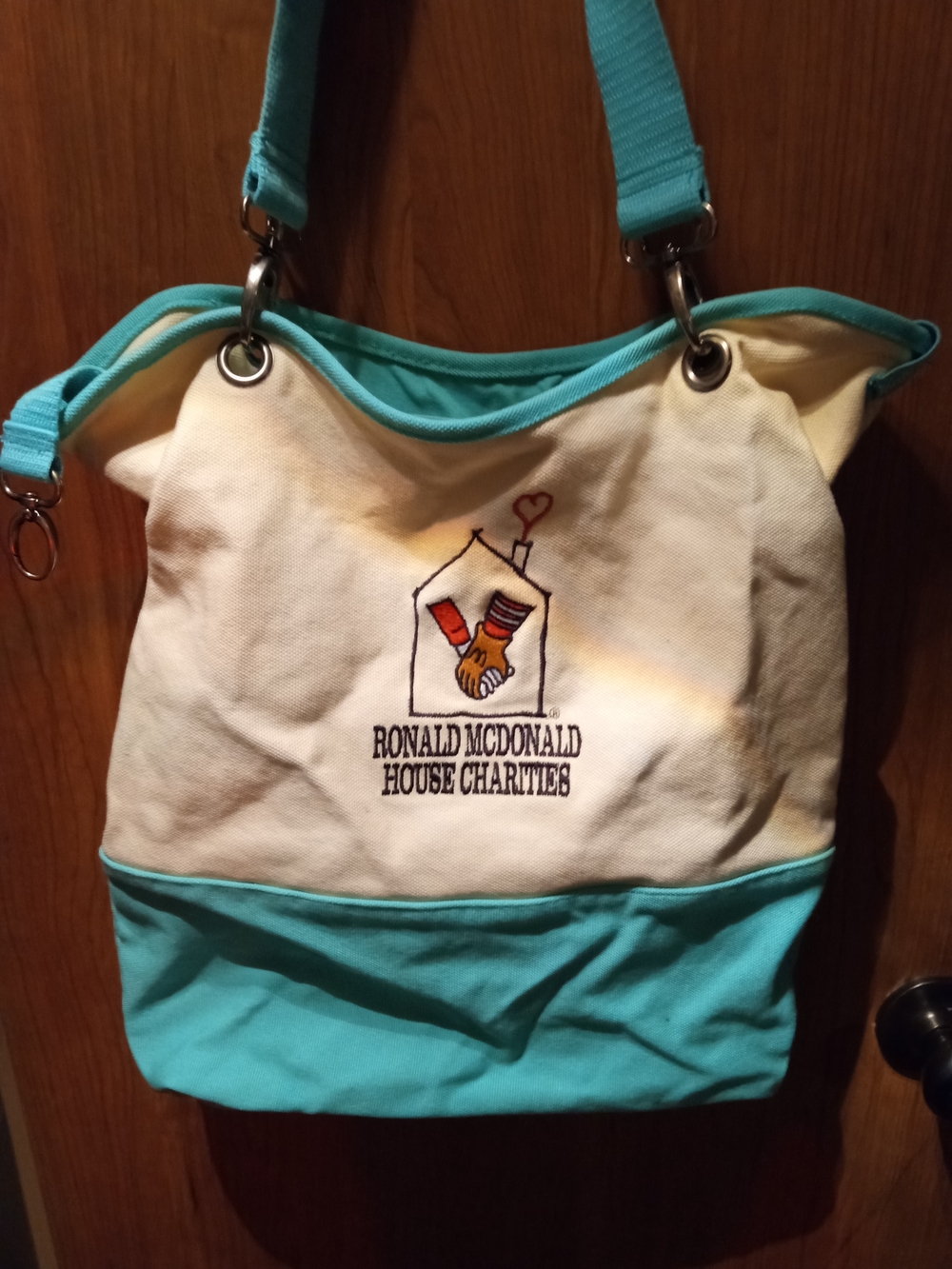 Y2K thirty-one Vintage Cream and Teal Ronald McDonald House Tote